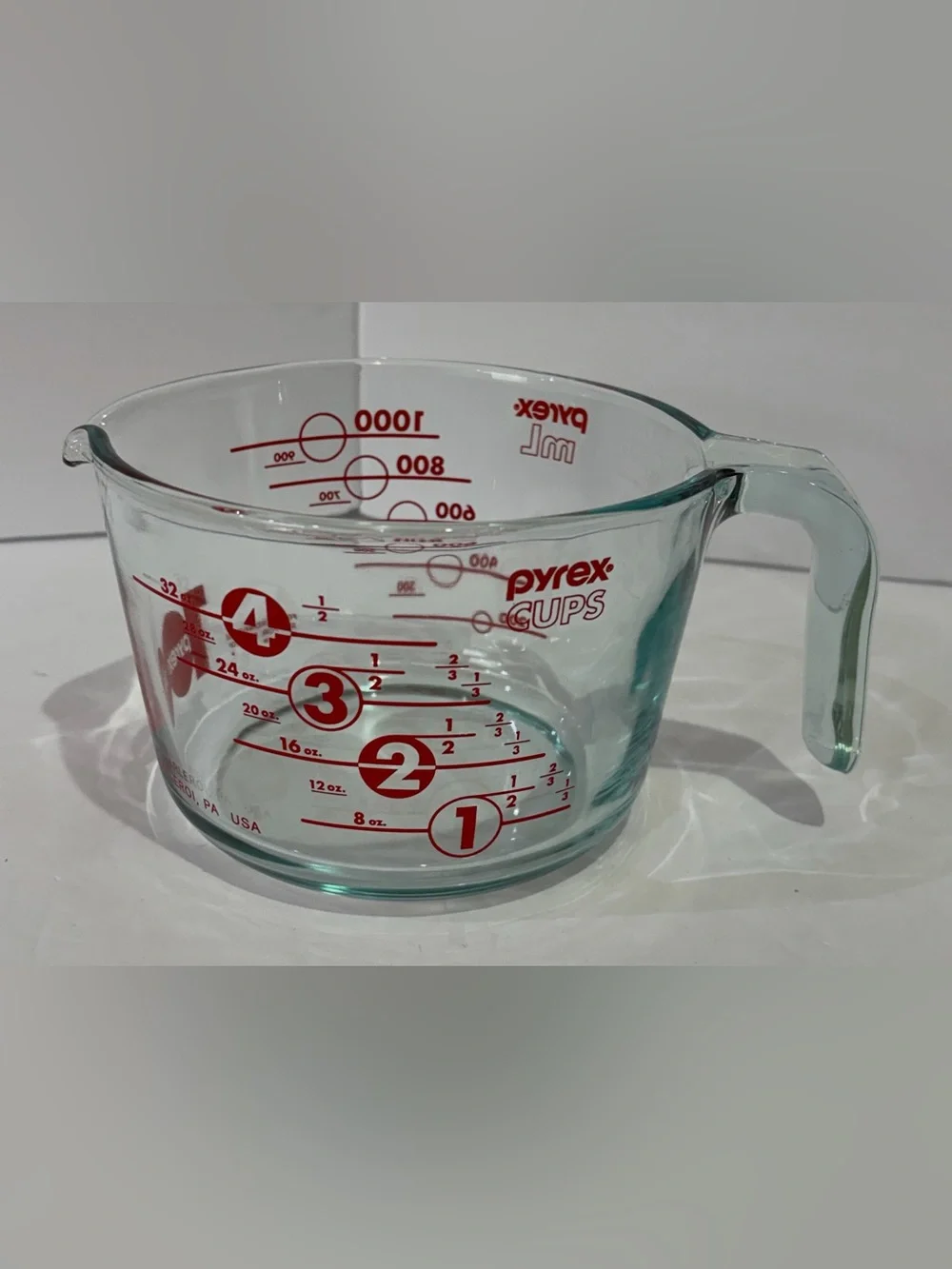100 Years Commemorative Pyrex Clear Glass 4 Cup Measuring Bowl